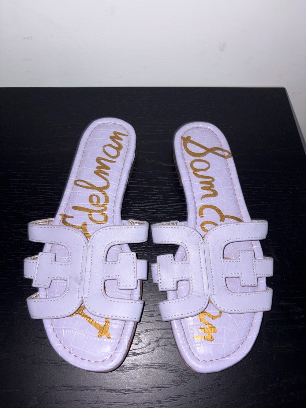 Sam Edelman Pastel Lilac Cutout Slide Sandals - Women's